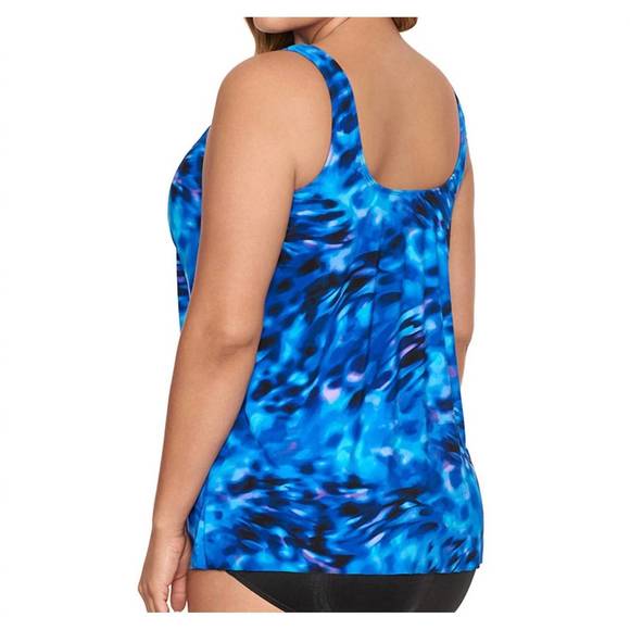 NEW MIRACLESUIT ursula underwire plus size tankini top in blue - Picture 3 of 3